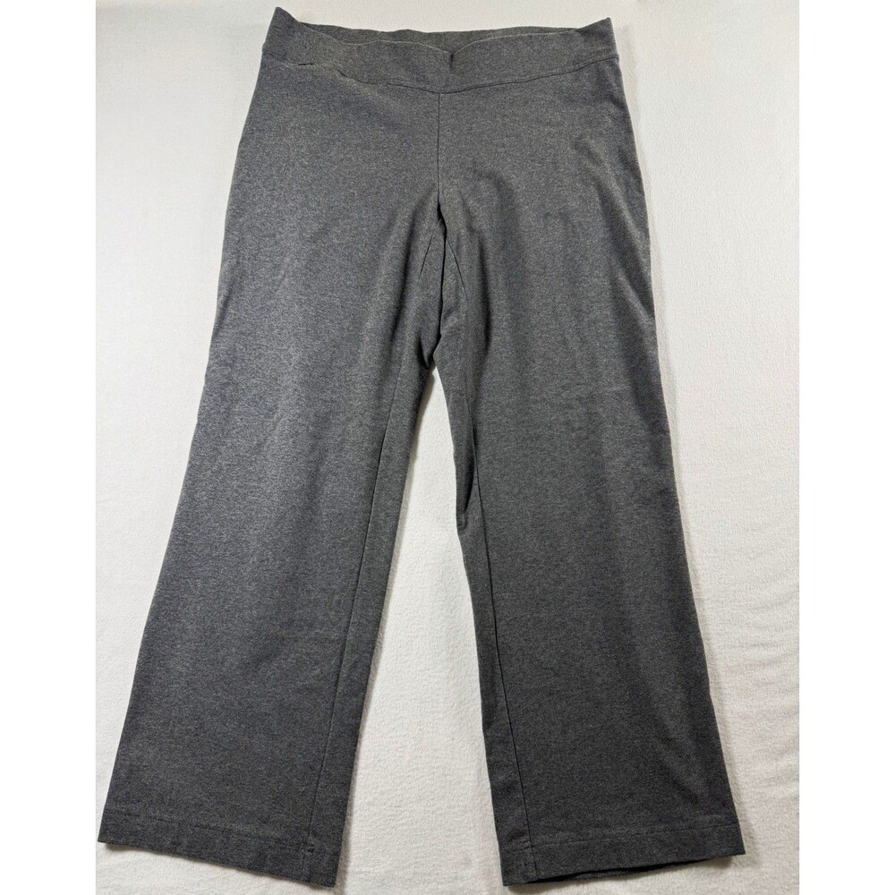 Lands' End Womens Gray Solid Capri Leggings Yoga Stretch XL/P 584